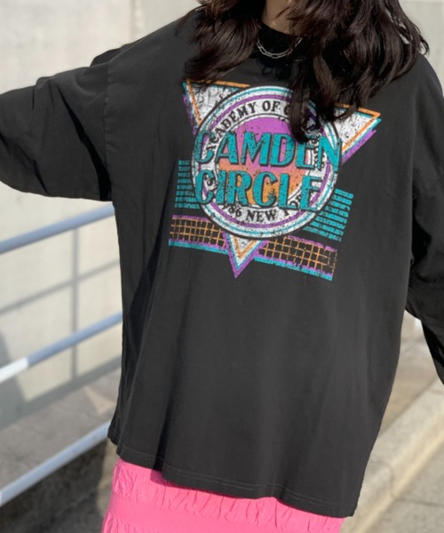 mi via loca(ミヴィアロカ)の「ヴィンテージライクプリントロンT(Tシャツ/カットソー・レディース・グレー/オフホワイト/スミクロ・FREE)」の18枚目の写真