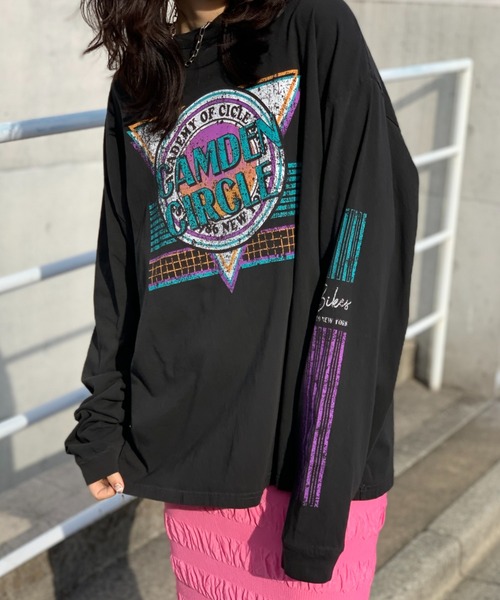 mi via loca(ミヴィアロカ)の「ヴィンテージライクプリントロンT(Tシャツ/カットソー・レディース・グレー/オフホワイト/スミクロ・FREE)」の19枚目の写真