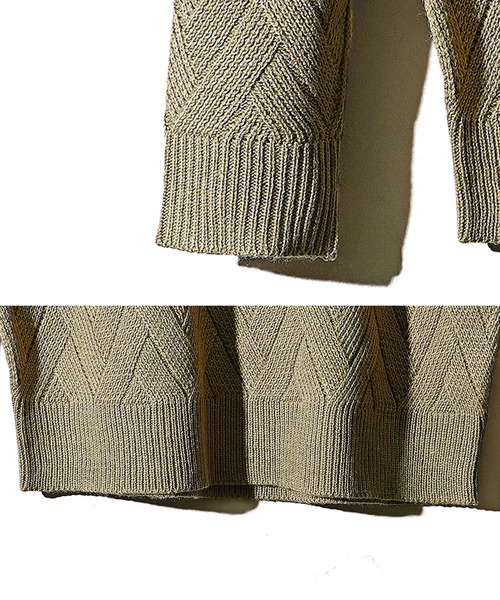 SOMEDIFF(サムディフ)の「変わり編みショールカラーニット メンズ ニットセーター ホワイト ブラック 春服(ニット/セーター・メンズ・ホワイト/モカ/ダークグリーン/ブラック/ブルー・M/XL/L)」の22枚目の写真