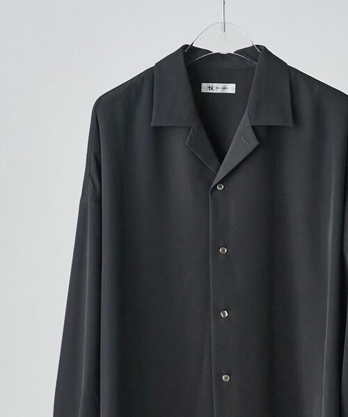 tk.TAKEO KIKUCHI（ティーケータケオキクチ）の「◆【WEB限定】アソート衿デザインシャツ（シャツ/ブラウス・メンズ・ダークグリーン/ブラック/ホワイト系1/チャコールグレー/チャコール/ホワイト系2/ブラック系2/ブラック系1/ダークグリーン系/ホワイト/ホワイト系3/ブラック系・03/01/02）」の10枚目の写真