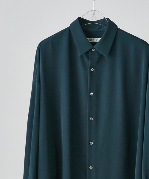 tk.TAKEO KIKUCHI（ティーケータケオキクチ）の「◆【WEB限定】アソート衿デザインシャツ（シャツ/ブラウス・メンズ・ダークグリーン/ブラック/ホワイト系1/チャコールグレー/チャコール/ホワイト系2/ブラック系2/ブラック系1/ダークグリーン系/ホワイト/ホワイト系3/ブラック系・03/01/02）」の11枚目の写真
