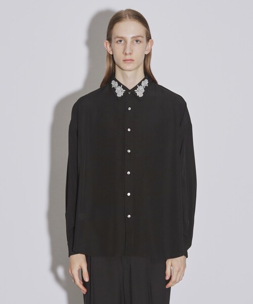 tk.TAKEO KIKUCHI（ティーケータケオキクチ）の「◆【WEB限定】アソート衿デザインシャツ（シャツ/ブラウス・メンズ・ダークグリーン/ブラック/ホワイト系1/チャコールグレー/チャコール/ホワイト系2/ブラック系2/ブラック系1/ダークグリーン系/ホワイト/ホワイト系3/ブラック系・03/01/02）」の14枚目の写真