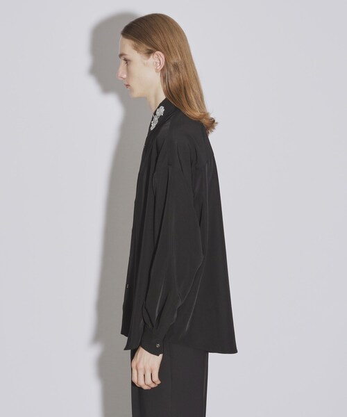 tk.TAKEO KIKUCHI（ティーケータケオキクチ）の「◆【WEB限定】アソート衿デザインシャツ（シャツ/ブラウス・メンズ・ダークグリーン/ブラック/ホワイト系1/チャコールグレー/チャコール/ホワイト系2/ブラック系2/ブラック系1/ダークグリーン系/ホワイト/ホワイト系3/ブラック系・03/01/02）」の15枚目の写真