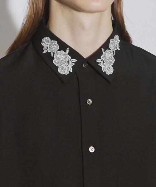 tk.TAKEO KIKUCHI（ティーケータケオキクチ）の「◆【WEB限定】アソート衿デザインシャツ（シャツ/ブラウス・メンズ・ダークグリーン/ブラック/ホワイト系1/チャコールグレー/チャコール/ホワイト系2/ブラック系2/ブラック系1/ダークグリーン系/ホワイト/ホワイト系3/ブラック系・03/01/02）」の17枚目の写真