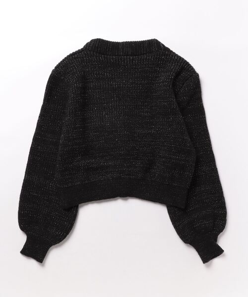 Crea titty&Co. PETIT（クレアティティーアンドコープチ）の「【Crea titty&Co.PETIT 】ボタンショートニットカーディガン（カーディガン/ボレロ・レディース・パープル/ブラック/ホワイト・FREE）」の4枚目の写真