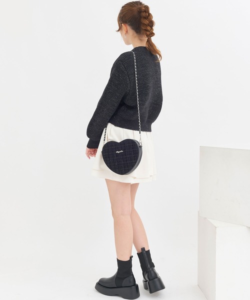 Crea titty&Co. PETIT（クレアティティーアンドコープチ）の「【Crea titty&Co.PETIT 】ボタンショートニットカーディガン（カーディガン/ボレロ・レディース・パープル/ブラック/ホワイト・FREE）」の18枚目の写真