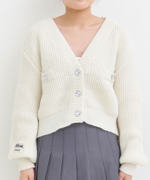 Crea titty&Co. PETIT（クレアティティーアンドコープチ）の「【Crea titty&Co.PETIT 】ボタンショートニットカーディガン（カーディガン/ボレロ・レディース・パープル/ブラック/ホワイト・FREE）」の22枚目の写真