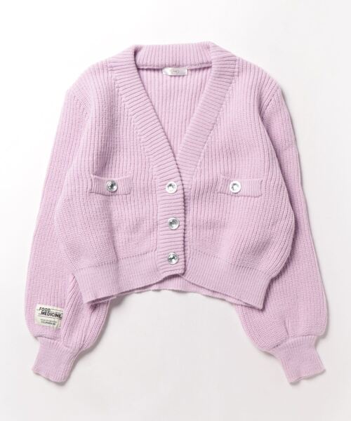 Crea titty&Co. PETIT（クレアティティーアンドコープチ）の「【Crea titty&Co.PETIT 】ボタンショートニットカーディガン（カーディガン/ボレロ・レディース・パープル/ブラック/ホワイト・FREE）」の7枚目の写真