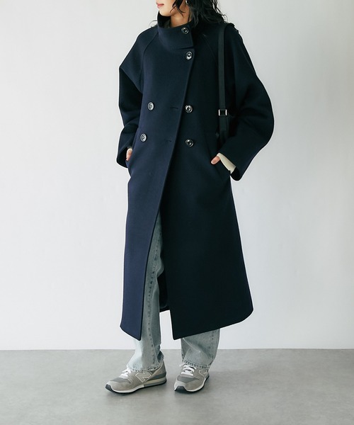 RIVE DROITE（リヴドロワ）の「ウールスタンドネックコート（その他アウター・レディース・ベージュ/ネイビー・FREE）」の14枚目の写真