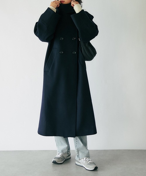 RIVE DROITE（リヴドロワ）の「ウールスタンドネックコート（その他アウター・レディース・ベージュ/ネイビー・FREE）」の19枚目の写真