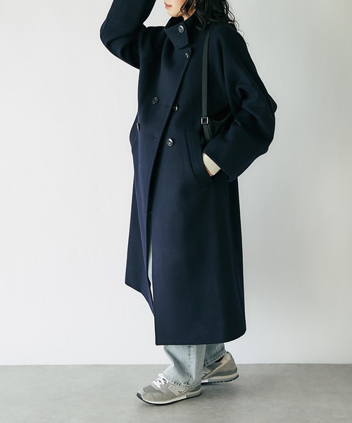 RIVE DROITE（リヴドロワ）の「ウールスタンドネックコート（その他アウター・レディース・ベージュ/ネイビー・FREE）」の9枚目の写真