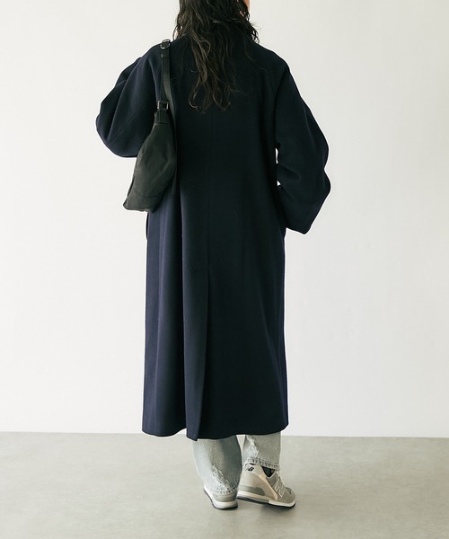 RIVE DROITE（リヴドロワ）の「ウールスタンドネックコート（その他アウター・レディース・ベージュ/ネイビー・FREE）」の7枚目の写真