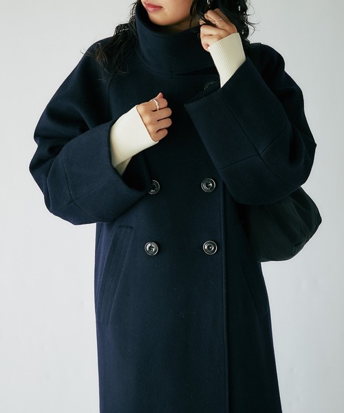 RIVE DROITE（リヴドロワ）の「ウールスタンドネックコート（その他アウター・レディース・ベージュ/ネイビー・FREE）」の13枚目の写真
