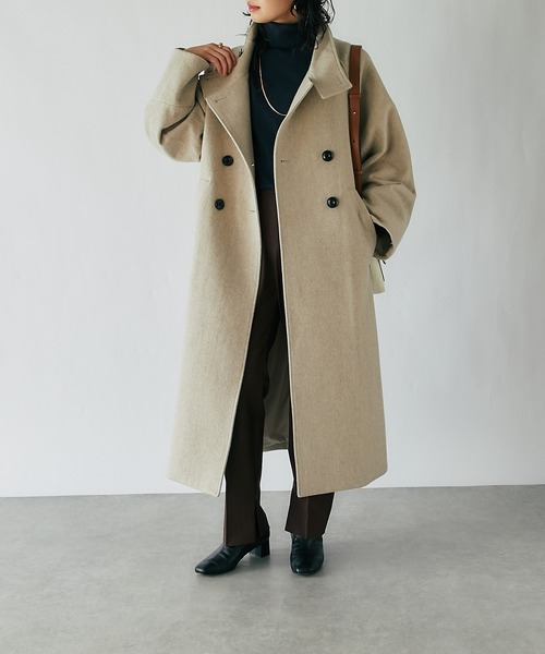 RIVE DROITE（リヴドロワ）の「ウールスタンドネックコート（その他アウター・レディース・ベージュ/ネイビー・FREE）」の18枚目の写真
