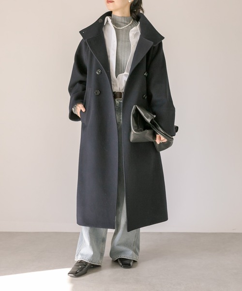 RIVE DROITE（リヴドロワ）の「ウールスタンドネックコート（その他アウター・レディース・ベージュ/ネイビー・FREE）」の20枚目の写真