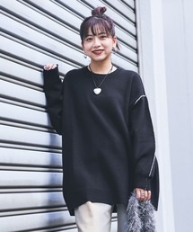 JEANASIS | 【完全受注生産】LINE OVER KNIT【MIKU企画】/989250(ニット/セーター)