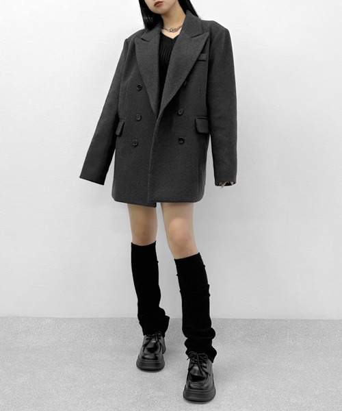 LVEU.（ラブユ.）の「【LVEU.】Vネックリブニットミニワンピース / ワンピース ワンピ ミニワンピ ニット リブ Vネック ブラック グレー（ワンピース・レディース・ブラック/グレー・FREE）」の12枚目の写真