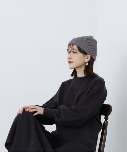 N.（N. Natural Beauty Basic）（エヌエヌナチュラルビューティーベーシック）の「◆ムジジャガードニット＆Ａラインセットアップ（ワンピース・レディース・ブルー/杢グレー/スミクロ・MEDIUM）」の6枚目の写真