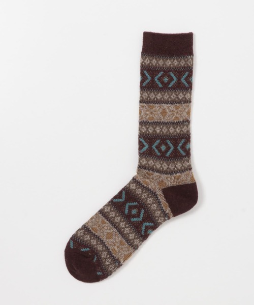 URBAN RESEARCH DOORS（アーバンリサーチドアーズ）の「『別注』Anonymous Ism×DOORS　ウールジャガードクルー（ソックス/靴下・メンズ・ベージュ/ネイビー/バーガンディー/チャコールグレー・-）」の5枚目の写真