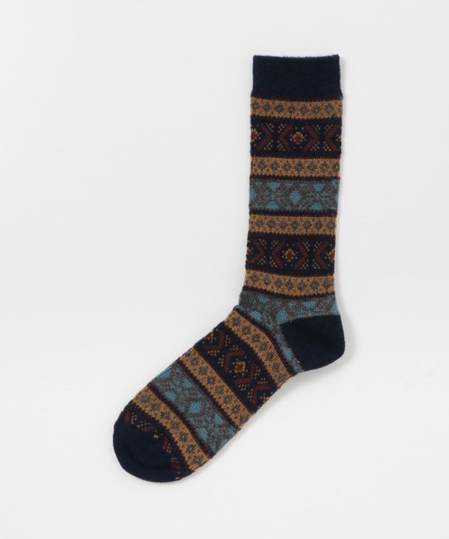 URBAN RESEARCH DOORS（アーバンリサーチドアーズ）の「『別注』Anonymous Ism×DOORS　ウールジャガードクルー（ソックス/靴下・メンズ・ベージュ/ネイビー/バーガンディー/チャコールグレー・-）」の6枚目の写真