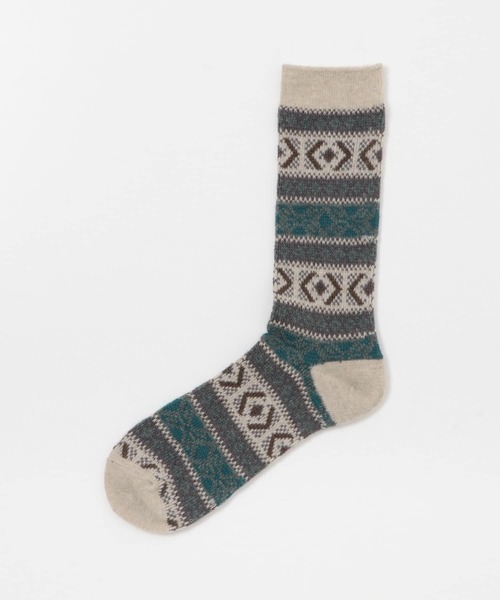 URBAN RESEARCH DOORS（アーバンリサーチドアーズ）の「『別注』Anonymous Ism×DOORS　ウールジャガードクルー（ソックス/靴下・メンズ・ベージュ/ネイビー/バーガンディー/チャコールグレー・-）」の8枚目の写真