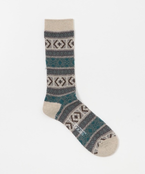 URBAN RESEARCH DOORS（アーバンリサーチドアーズ）の「『別注』Anonymous Ism×DOORS　ウールジャガードクルー（ソックス/靴下・メンズ・ベージュ/ネイビー/バーガンディー/チャコールグレー・-）」の9枚目の写真