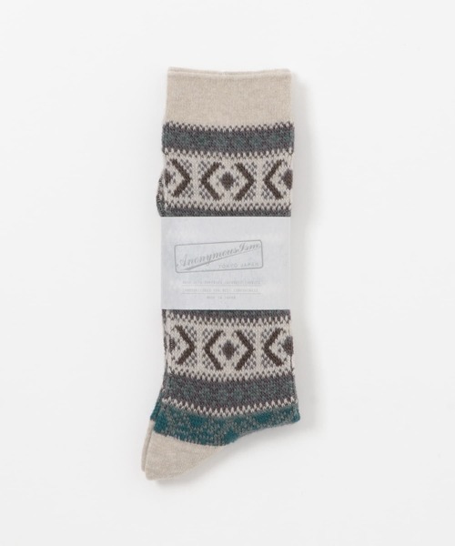URBAN RESEARCH DOORS（アーバンリサーチドアーズ）の「『別注』Anonymous Ism×DOORS　ウールジャガードクルー（ソックス/靴下・メンズ・ベージュ/ネイビー/バーガンディー/チャコールグレー・-）」の11枚目の写真