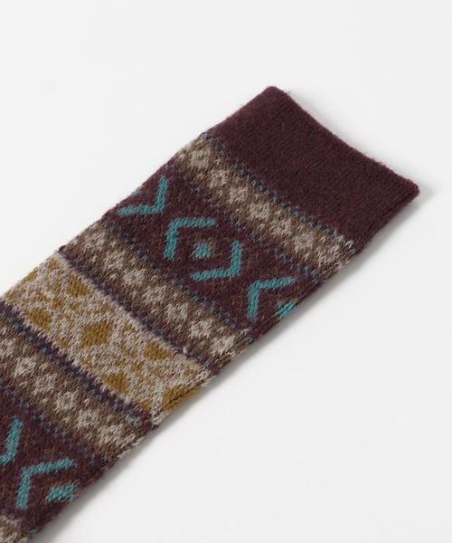 URBAN RESEARCH DOORS（アーバンリサーチドアーズ）の「『別注』Anonymous Ism×DOORS　ウールジャガードクルー（ソックス/靴下・メンズ・ベージュ/ネイビー/バーガンディー/チャコールグレー・-）」の12枚目の写真