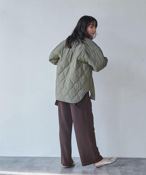 coen（コーエン）の「マルチファンクションキルティングジャケット（WEB限定カラー）（ノーカラージャケット・レディース・オフホワイト/ダークグレー/ブラック/オリーブ・M/L）」の7枚目の写真