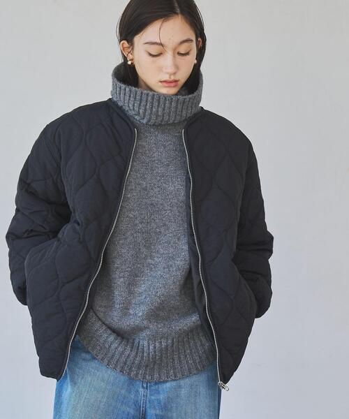 coen（コーエン）の「マルチファンクションキルティングジャケット（WEB限定カラー）（ノーカラージャケット・レディース・オフホワイト/ダークグレー/ブラック/オリーブ・M/L）」の9枚目の写真