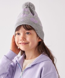 Casselini | Casselini: ジャカード ニット フラワー柄 ニット ワッチ キャップ<KIDS>(ニットキャップ/ビーニー)