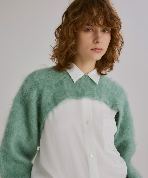 NOISE MAKER（ノイズメーカー）の「モヘアショートニット（ニット/セーター・レディース・グリーン/ブルー/グレー/ピンク・FREE）」の16枚目の写真