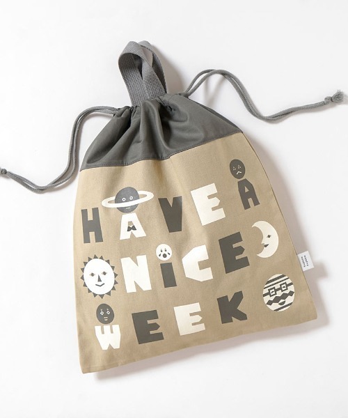 10mois（ディモワ）の「【tupera tupera × 10mois】tupera tupera 巾着袋 / 通園バック　入園バッグ（その他ベビー用品・キッズ・ブラウン/イエロー・ONE SIZE）」の4枚目の写真