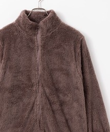 NAVY 温℃ あったかもこもこ ジップアップ スタンドネック ボアジャケット