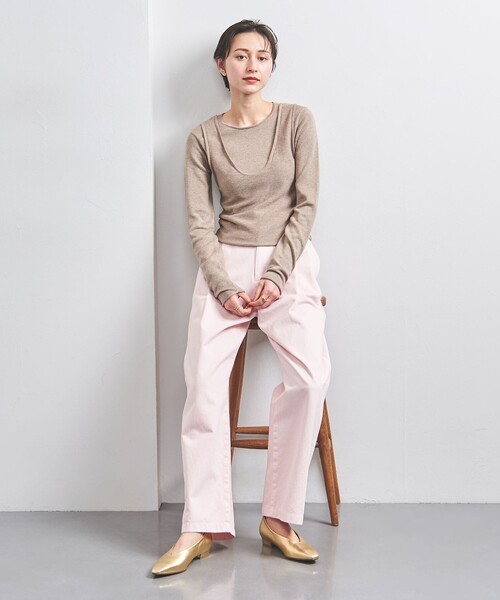 UNITED ARROWS（ユナイテッドアローズ）の「スクエア ポインテッド フラットシューズ（バレエシューズ・レディース・ベージュ/ブラック/ゴールド・35/35h/36/36h/37/37h/38/38h）」の10枚目の写真