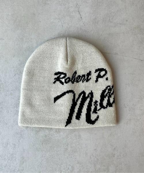 CPCM（シーピーシーエム）の「【Robert P.Miller】ロゴビーニー（ニットキャップ/ビーニー・メンズ・ブラック/アイボリー・FREE）」の11枚目の写真