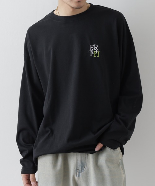 FUNALIVE(ファンアライブ)の「ゆったり 着やすい ロゴ刺繍 ロンT(Tシャツ/カットソー・メンズ・ブラック系/スミクロ/ブラック系1/ベージュ系/ブラック系4/ブラック/ブラック系5/ホワイト系2/ホワイト/ホワイト系/ネイビー系/ライトグリーン系/グレイッシュベージュ/ブラック系3/パープル系/ラベンダー/ホワイト系1/サックスブルー/ブラック系2/サックスブルー系1/ミント/ネイビー/サックスブルー系/ホワイト系3/ブラック系その他3/バーガンディー/ブラック系その他5/ブラック系その他4/ブラック系その他2/ブラック系その他7/ブラック系その他6/ホワイト系5/ホワイト系4/ブラック系6/杢グレー/ブラック系その他/ブラウン・LL/L/M)」の10枚目の写真