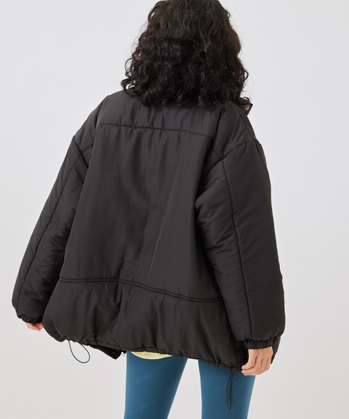 NERGY（ナージー）の「スタンドカラー中綿コート（ダウンジャケット/コート・レディース・ブラック/ホワイト・M）」の4枚目の写真