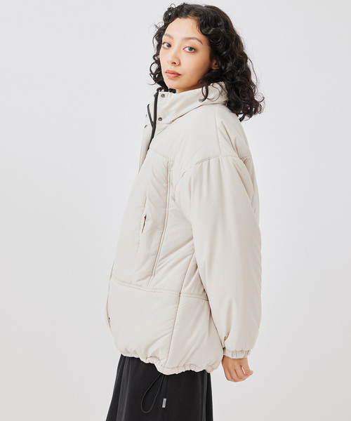 NERGY（ナージー）の「スタンドカラー中綿コート（ダウンジャケット/コート・レディース・ブラック/ホワイト・M）」の8枚目の写真