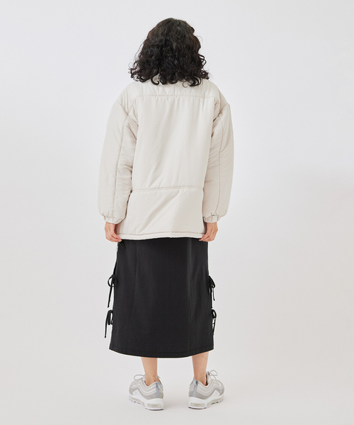 NERGY（ナージー）の「スタンドカラー中綿コート（ダウンジャケット/コート・レディース・ブラック/ホワイト・M）」の5枚目の写真