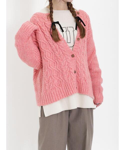 Samansa Mos2（サマンサ モスモス）の「裏ボアロゴプリントスウェット（Tシャツ/カットソー・レディース・キナリ/グリーン/モカ・F）」の22枚目の写真