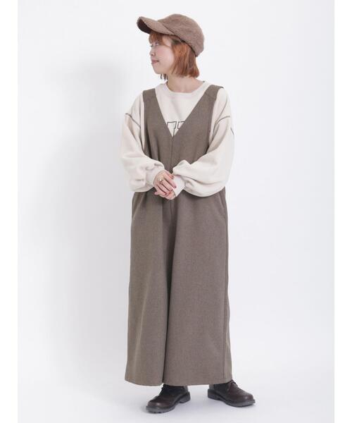 Samansa Mos2（サマンサ モスモス）の「裏ボアロゴプリントスウェット（Tシャツ/カットソー・レディース・キナリ/グリーン/モカ・F）」の15枚目の写真