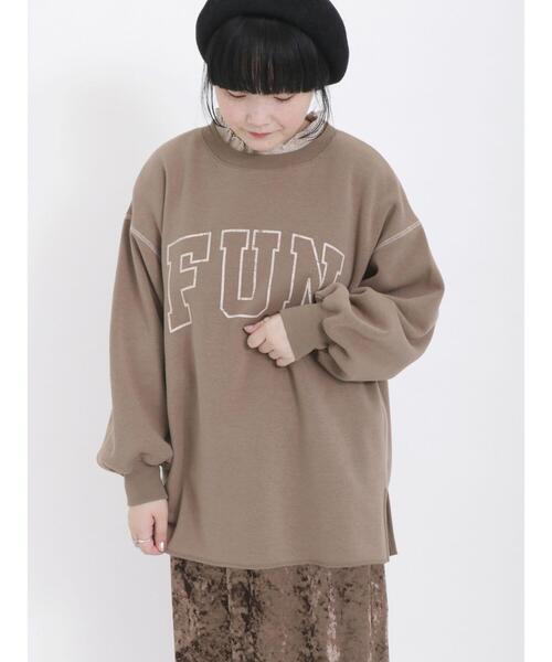 Samansa Mos2（サマンサ モスモス）の「裏ボアロゴプリントスウェット（Tシャツ/カットソー・レディース・キナリ/グリーン/モカ・F）」の18枚目の写真