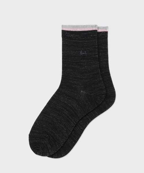 Paul Smith（ポールスミス）の「ウィメンズ エンブロイダリー ラメ ソックス / 145611 CSW（ソックス/靴下・レディース・ピンク/ブラック・22-24）」の3枚目の写真