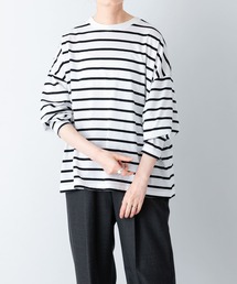 かぐれ | ボーダークルーネックビッグプルオーバー(Tシャツ/カットソー)