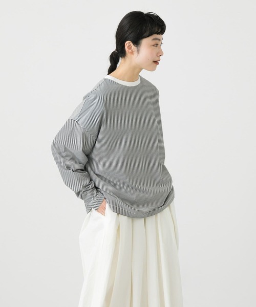 かぐれ(カグレ)の「ボーダークルーネックビッグプルオーバー(Tシャツ/カットソー・レディース・オフホワイト/ホワイト系その他・FREE)」の18枚目の写真