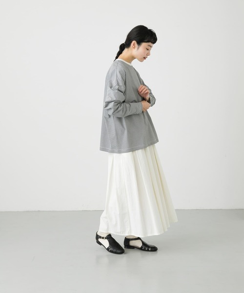 かぐれ(カグレ)の「ボーダークルーネックビッグプルオーバー(Tシャツ/カットソー・レディース・オフホワイト/ホワイト系その他・FREE)」の21枚目の写真
