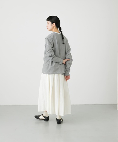 かぐれ(カグレ)の「ボーダークルーネックビッグプルオーバー(Tシャツ/カットソー・レディース・オフホワイト/ホワイト系その他・FREE)」の11枚目の写真