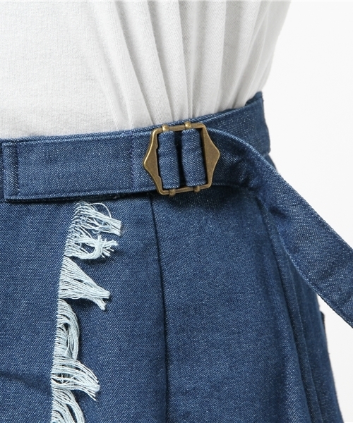 WEGO(ウィゴー)の「WEGO/ フリンジラップスカート(スカート・レディース・インディゴブルー/ホワイト系その他・FREE)」の6枚目の写真