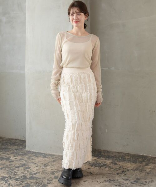 RETRO GIRL（レトロガール）の「ラメシアーインナー（Tシャツ/カットソー・レディース・ナチュラル/ブルー/ブラック/ブラウン・FREE）」の5枚目の写真